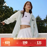adidas拒水防泼凉感防晒UPF50+连帽防晒衣皮肤衣男女阿迪达斯 亚麻绿   M