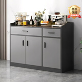 亿家木轻奢餐边柜碗柜客厅靠墙收纳柜多功能储物柜现代简约茶水柜酒柜 【品质升级】三门两抽100CM 自行组装