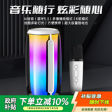 爱国者T158升级版麦克风音响一体无线蓝牙家用卡拉OK户外k歌宝家庭ktv白色 单话筒