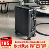 EAZZ【一体铝框｜退换免费】行李箱铝镁合金拉杆箱旅行箱登机密码皮箱 高端 铝框-黑色 24英寸 中短途 出差旅游托运箱