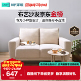 林氏家居公寓简约布艺沙发客厅双人小沙发出租房懒人小户型直排沙发LS075