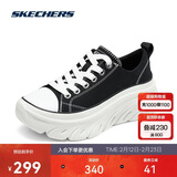 斯凯奇（Skechers）休闲鞋四季低帮绑带厚底缓震耐磨增高健步帆布鞋女鞋177435