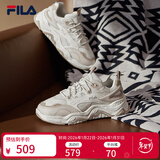 斐乐 斐乐山丘鞋厚底鞋女鞋复古运动鞋秋户外休闲老爹鞋 棉花糖/朴色-MA 35.5