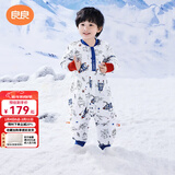 良良婴儿睡袋宝宝春秋薄夹棉分腿睡袋儿童新生儿四季通用款 秋冬款-星际蓝（适合15-20℃） L（建议身高85-95cm）