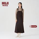 MUJI女式 灯芯绒 背带裙中长款连衣裙半身裙女秋款裙子美拉德BE10CC3A 深棕色 S （155/62A）
