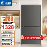 志高十字门冰箱大容量对开门四门多门家用超薄嵌入风冷无霜电冰箱 【一级能效 直冷节能】十字门406L