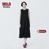 MUJI MUJI 女式强捻无袖连衣裙女装连身裙子夏季纯棉全棉长裙BC2JNC4S 黑色 S (155/80A)