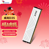 威刚（ADATA）16GB DDR4 3600 台式机内存 XPG-威龙D35 釉白 