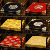 凤公馆中式坐垫套罩可拆洗实木沙发餐椅垫圈椅垫凳垫客厅茶桌椅子垫防滑 大五福 红色  坐垫50*45cm(4cm高密度海绵)不含抱枕