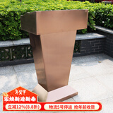 喵喵藤 户外接待台物业迎宾台保安门卫登记台不锈钢演讲台发言台咨客台 玫瑰金