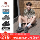 骆驼（CAMEL）老爹鞋男款银月舒适厚底增高休闲鞋 L24A283742AM 黑/银 44 