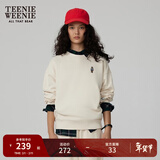 Teenie Weenie小熊秋季简约圆领套头卫衣学院风短款上衣休闲时尚女 乳白色 L (170)