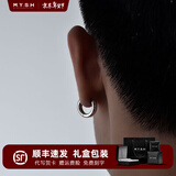 铭扬饰海 925银素圈耳环男士单只耳钉潮流个性百搭高级感加粗圆环耳圈耳饰 【圆形】大款一对