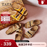 他她（TATA）女鞋勃肯拖2025秋季新款外穿拖鞋凉鞋女 焦糖可露丽 36