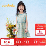 巴拉巴拉童装女童裙子2024夏装儿童连衣裙无袖格纹法式田园风208224111014