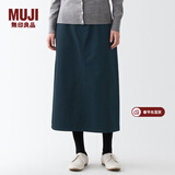 MUJI MUJI 女式 丝光斜纹 裙子半身长裙秋冬季简约风纯棉全棉BEK37C2A 藏青色 S(155/62A)