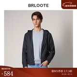 巴鲁特【轻薄磨砂】夹克男微皱肌理柔软顺滑茄克休闲简约春秋男士外套 黑色 L （175/96A）