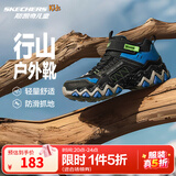 Skechers斯凯奇男童雪地靴户外棉靴儿童运动鞋冬大童棉鞋406415L 黑色/蓝色/柠檬色/BBLM 31