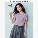佐丹奴短袖T恤女新款纯棉浪漫主题花朵印花圆领休闲上衣05396386