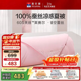 富安娜蚕丝被100%蚕丝夏凉被60s天丝可水洗空调被双人凉感被子152x210cm