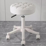 卓博凳子吧台椅升降椅美容凳滑轮凳转椅圆凳椅子BT33米白