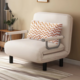 景彩 沙发床两用可折叠单人客厅布艺办公室午休简易卧室可拆洗YZ901 米色-190*80cm