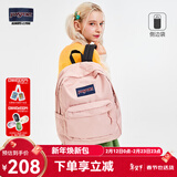 JANSPORT杰斯伯双肩包女学生旅行包26L旅行轻便透气书包男背包 4QUT7N8蜜蜡粉-侧边袋