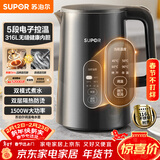 苏泊尔（SUPOR）1.5L侧显温度烧水壶316L不锈钢5段调温 恒温水壶 母婴冲奶粉小容量电热水壶SW-15J72L