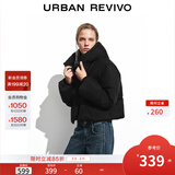 UR2025冬季新款女装休闲双拉链连帽宽松羽绒服UYY150058 黑色 L