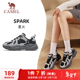 骆驼（CAMEL）女鞋厚底增高缓震老爹休闲运动鞋子 K25CX4L4013 黑/云灰紫 36