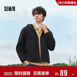 森马夹克男抗静电摇粒绒毛绒外套连帽冬装百搭情侣款109724108202