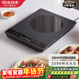 尚朋堂 电磁炉家用多功能大功率炫彩面板大线圈电磁灶火锅电炉灶套装2000W大面板 典雅灰【新上市】