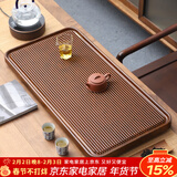唐丰高端茶盘家用轻奢现代电木纹排水茶台茶具接水管排水式功夫茶托盘 直条茶盘60x32