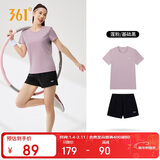 361°跑步运动套装女士夏季衣服新款速干短袖短裤两件套662524001H-2
