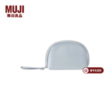 MUJI 聚酯纤维化妆包 收纳包便携式 小化妆包 洗漱包收纳袋 居家旅行 迷你/10.5*7.5*3cm/水蓝色
