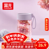 富光清然玻璃杯 高硼硅玻璃水杯子 女生便携牛奶咖啡高颜值茶杯330ml