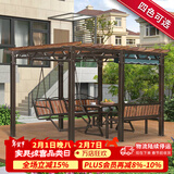 紫叶庭院葡萄架秋千户外凉亭休闲防腐木亭子花园室外别墅铁艺遮阳棚 加粗葡萄架3.5*2.7米含顶布