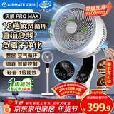 艾美特（AIRMATE）【天鹅MAX】语音空气循环扇18档直流变频家用电风扇落地扇一级能效负离子净化 FA23-SRDI151