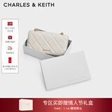 CHARLES&KEITH质感菱格链条小方钱包女包包女包生日礼物新年礼物CK6-10680924 Cream奶白色 XS