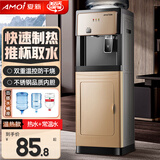 夏新 立式饮水机家用桶装水冷热两用制冷制热饮水器台式小型喝水机热水机矿泉水落地式上置水桶 香槟金单门-推杯取水 制热型