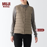 MUJI MUJI 女式 便携式 无领 羽绒背心BDC30C2A舒适轻薄保暖蓬松马甲 米色 M