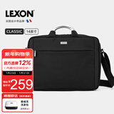 乐上（LEXON）电脑包手提单肩包男士商务苹果笔记本包14英寸简约出差公文包蓝黑