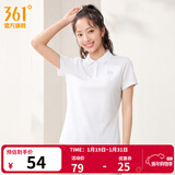 361°运动翻领t恤男2026年春夏季新款休闲透气短袖情侣POLO衫 【女款】本白 L