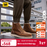 卡特（CAT）马丁靴工装靴男鞋经典款BRAVADO轻户外复古时尚牛皮面机车靴子男 浅棕P724049 41