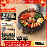美的（Midea）电饼铛家用双面加热煎烤机烙饼锅三明治早餐机蒸汽嫩烤不沾锅电烤盘加深加大烤肉大尺寸煎烤盘3023