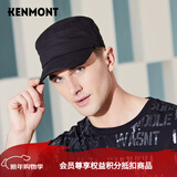 卡蒙（Kenmont）户外帽子男四季棉帽子休闲鸭舌帽春秋英伦纯色平顶帽2528 黑色（经典款） 均码 可调节58.5cm