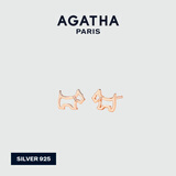 AGATHA/瑷嘉莎 镂空小狗银耳钉女士 新年生日礼物送女友闺蜜高级感耳饰