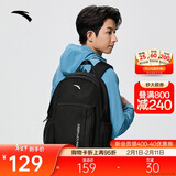 安踏行者双肩包男女黑色双肩背包学生书包电脑包运动旅行包