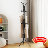 安尔雅 衣帽架铁艺衣架落地卧室立式简易挂衣架室内多挂钩 简易款黑色 