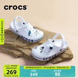 CROCS卡骆驰贝雅卡骆班洞洞鞋轻便耐磨拖鞋一脚蹬休闲鞋|205089 白/深蓝-126 46 /47(300mm)